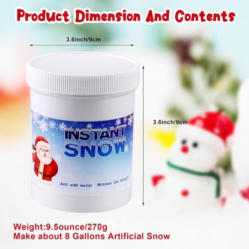 Instant Snow | Fake Snow Powder - Create 6-8 Gallons of Artificial Snow for Winter Decor & Crafts