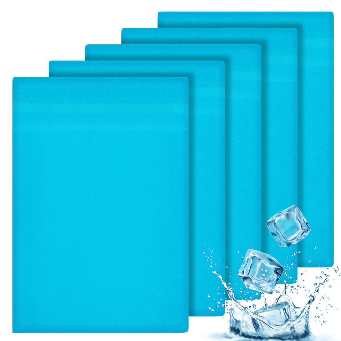 Paterr 5 Pcs Soft Flannel Cold Pack Sleeves Reusable Washable Fabric Cover for Protective Hot Ice Cover, Cold Pack Not Included, Blue(6"x9")