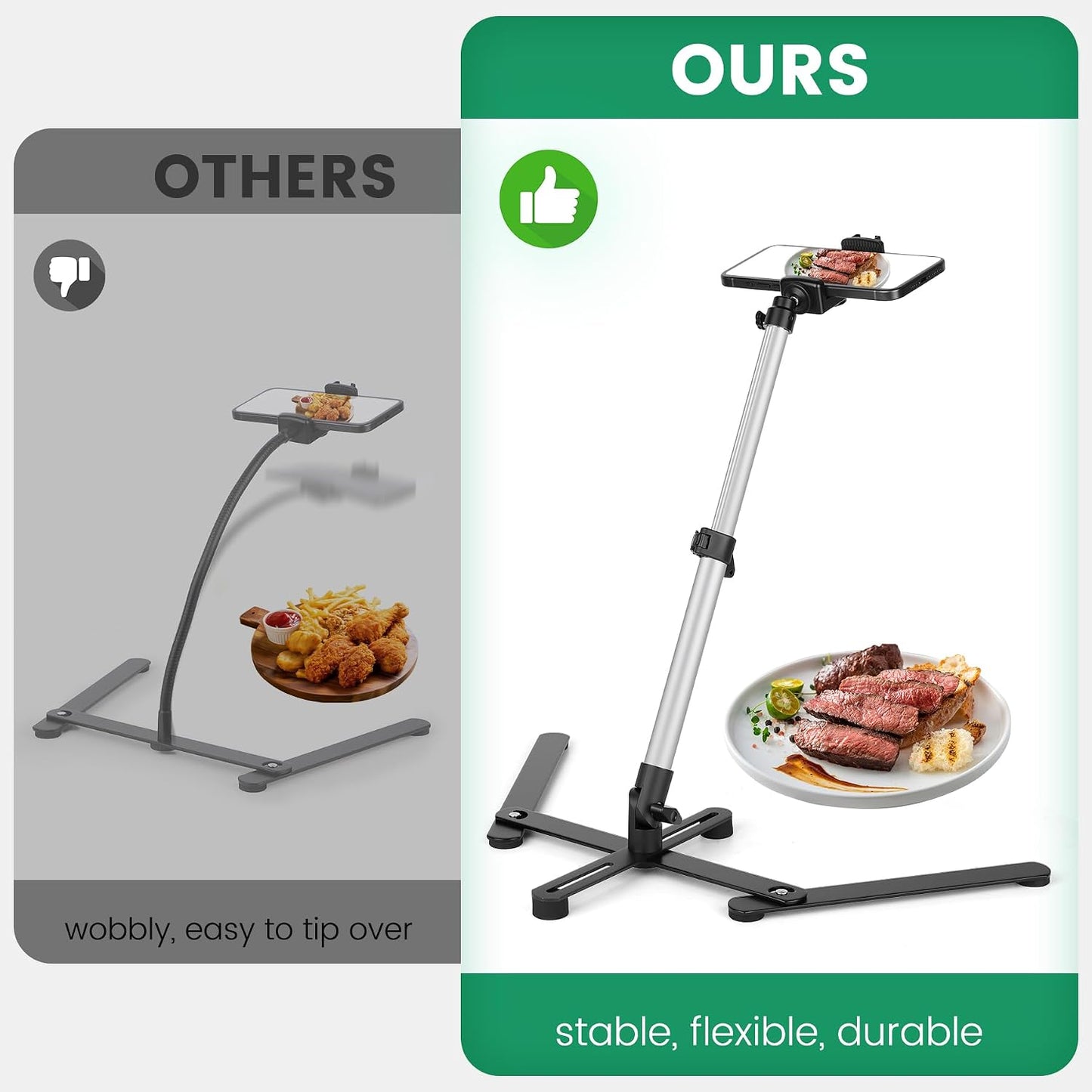 JOILCAN 360 Overhead Tripod for Mini Projector, Adjustable Overhead Phone Mount, Tabletop Tripod for Cookie Decorating