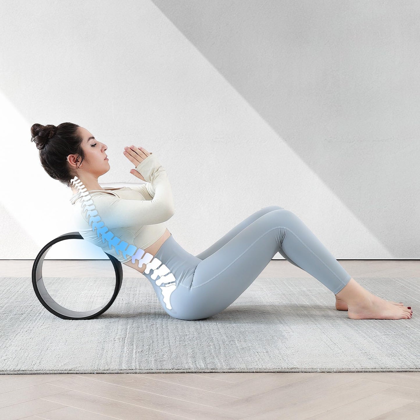 Zmarthumb Back Roller, Foam Roller for Neck & Back Pain Relief, Yoga Wheel for Deep Tissue Muscle Massage, High Density Foam Tool for Physical Therapy, Stretching & Exercise(3 Pack)