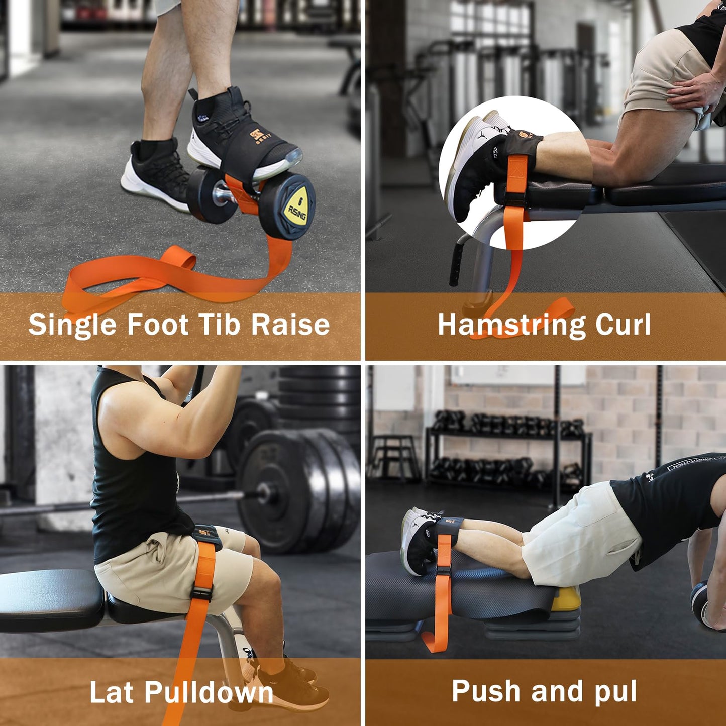 SEBIT Hamstring Curl Strap,59 inches Adjustable Squat Strap Foot Dumbbell Strap,Exercise Strap Assisted Leg Curl Strap Leg Tibialis Raises Workout for Outdoor(Bright Yellow)