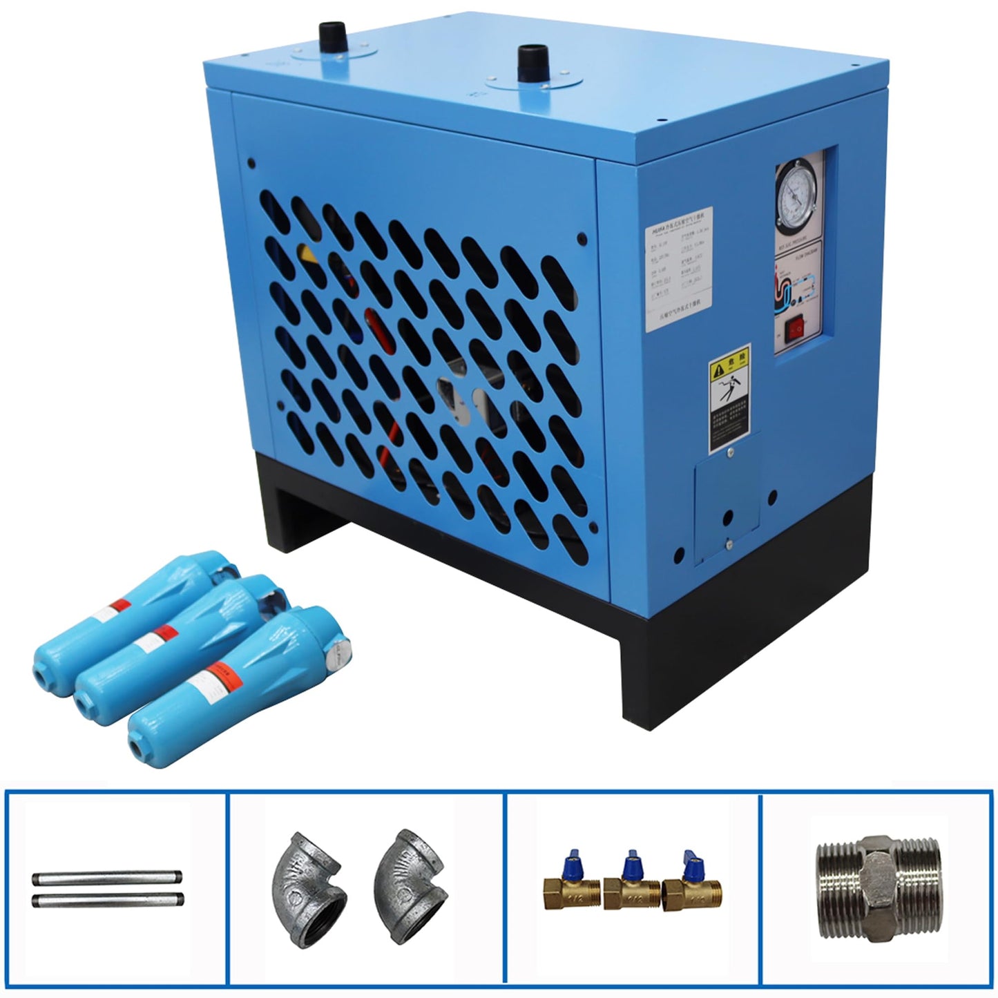 HQHAOTWU 7.5C Refrigerating Dryer Air Compressor Refrigerated Air Drying System 35 CFM Flow Capacity 30HP Air Compressors 220V