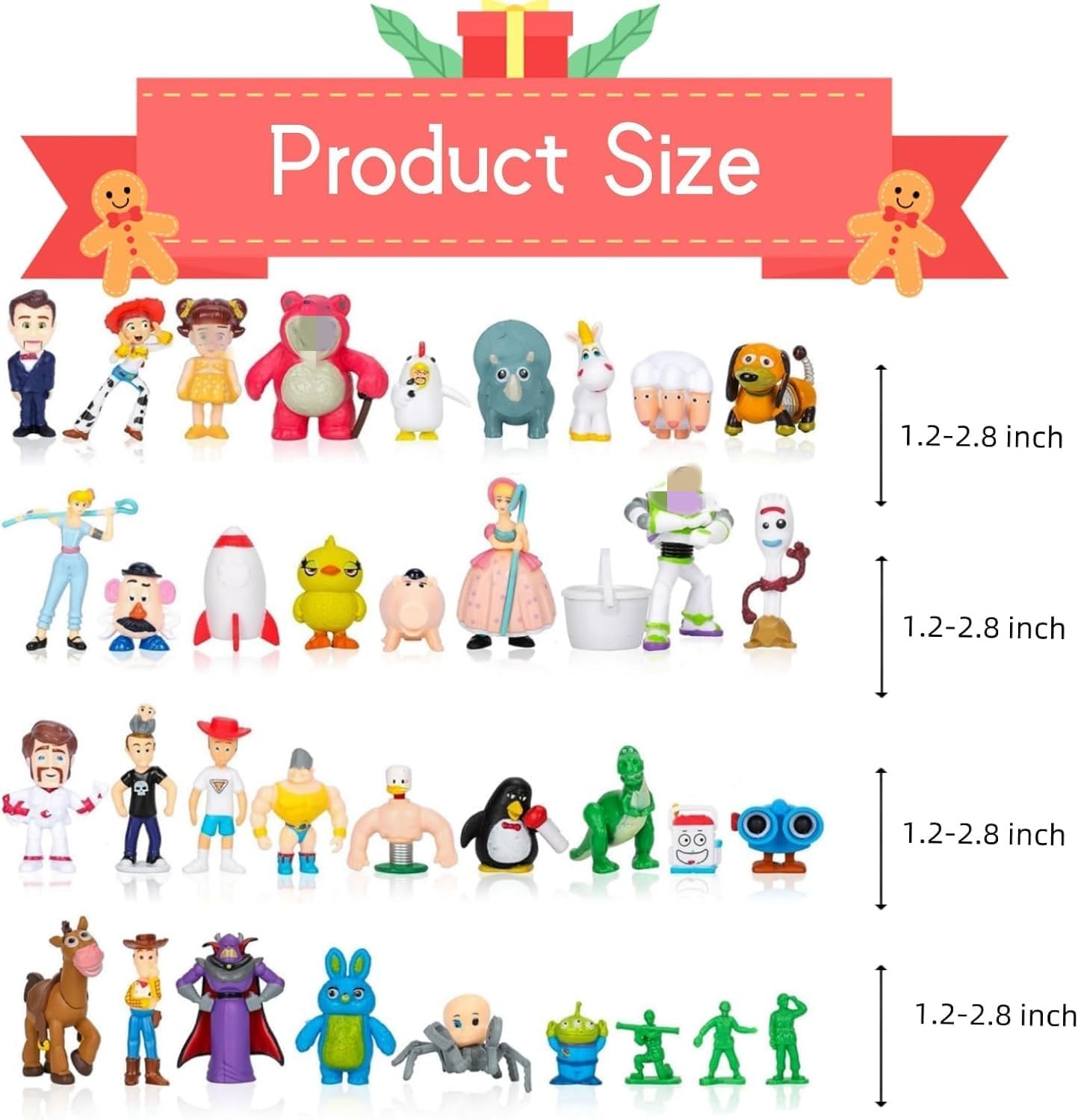 NLIEOPDA Anime Figurines Set - 36 PVC Collectible Toys Featuring Woody & Buzz Lightyear