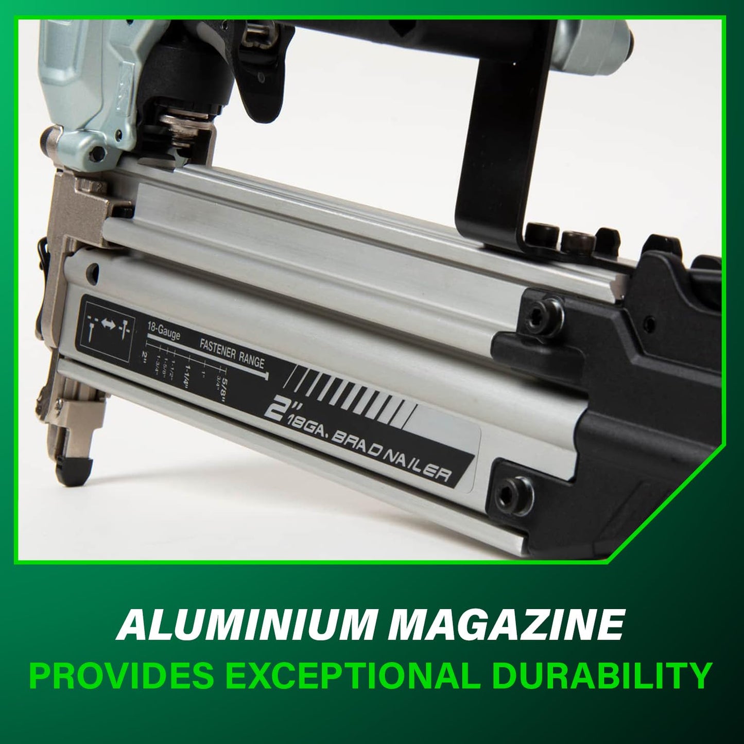Metabo HPT Pro Brad Nailer, Pro-Preferred Pneumatic Finish Power Nailer for Trim Work, Furniture Building, Lightweight and Durable with Aluminum Magazine, 18 Gauge, 5/8″ to 2″ Brad Nails, NT50A5