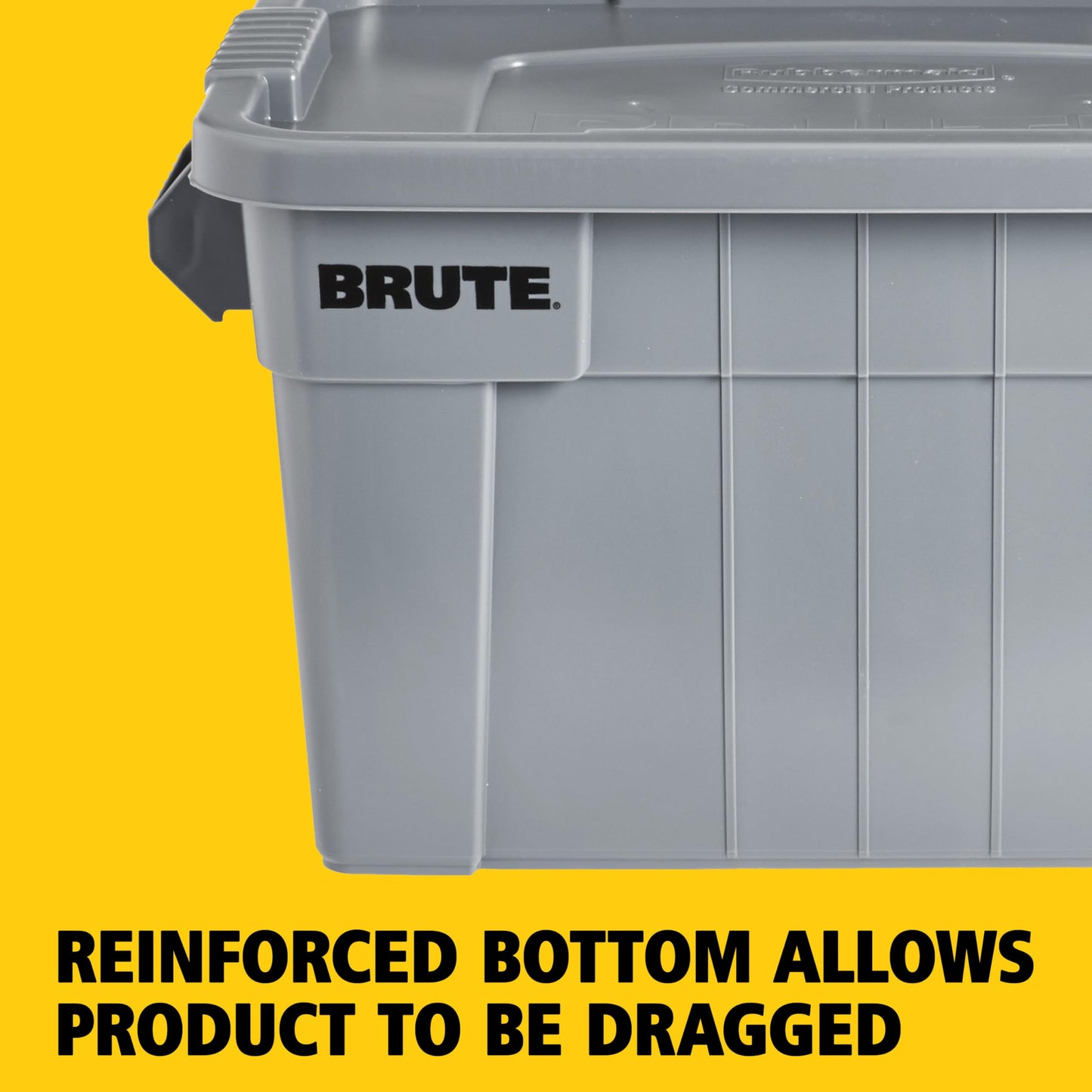 Rubbermaid Commercial Products BRUTE Tote Storage Bin with Lid, 20-Gallon, Gray, Rugged/Reusable Boxes for Garage/Moving/Camping/Basement Storage/Kitchen/Warehouse/Outdoor, Pack of 1