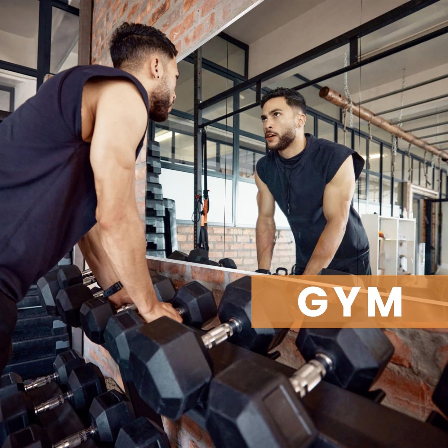 pertetey Home Gym Mirror, 48X24 Inch(1Pack) Large Frameless Tempered Glass Full Body Wall Mounted Mirror for Gym, Yoga, Exercise, Dance Studio