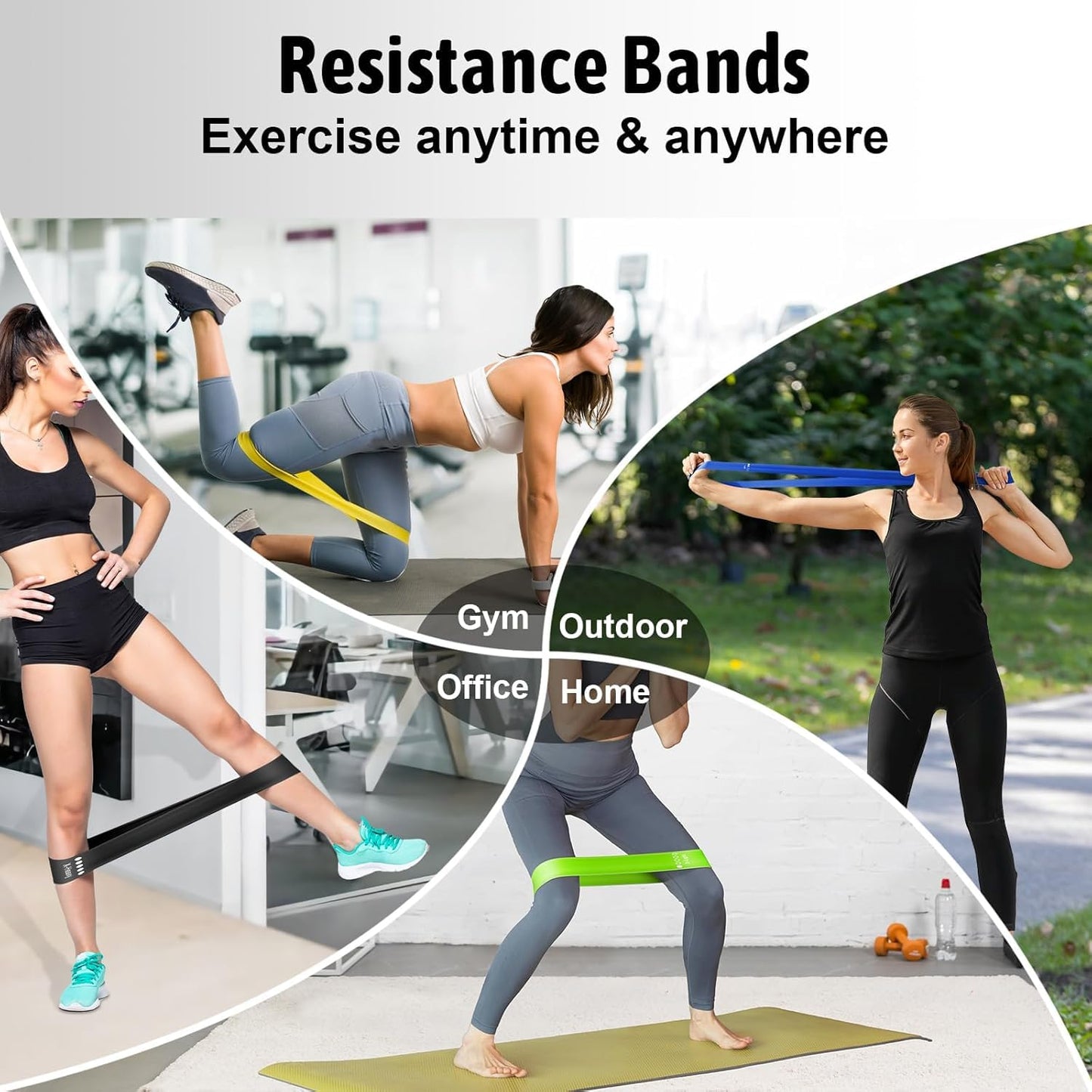 Resistance Bands for Working Out and Physical Therapy, Pack of 5 Different Levels, Elastic Bands with Carry Bag