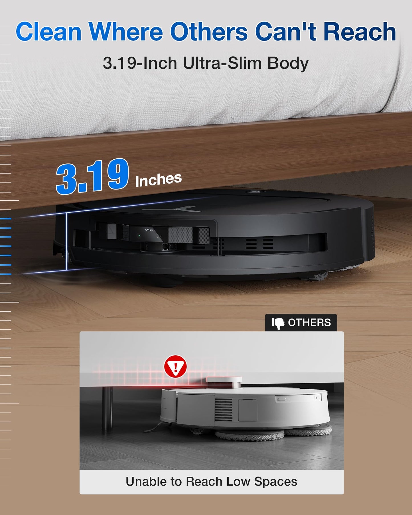 ECOVACS DEEBOT T50 Omni Robot Vacuum & Mop, 15,000Pa Suction, 3.19" Ultra-Slim, ZeroTangle 2.0, TruEdge Cleaning, AIVI 3D Navigation, Self-Emptying & Auto Mop Wash/Dry