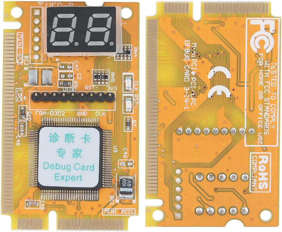 Bewinner Debug Card, Portable Computer Diagnostic Card Support Mini PCI Mini PCI-E LPC Bus Interface, Laptop Analyzer