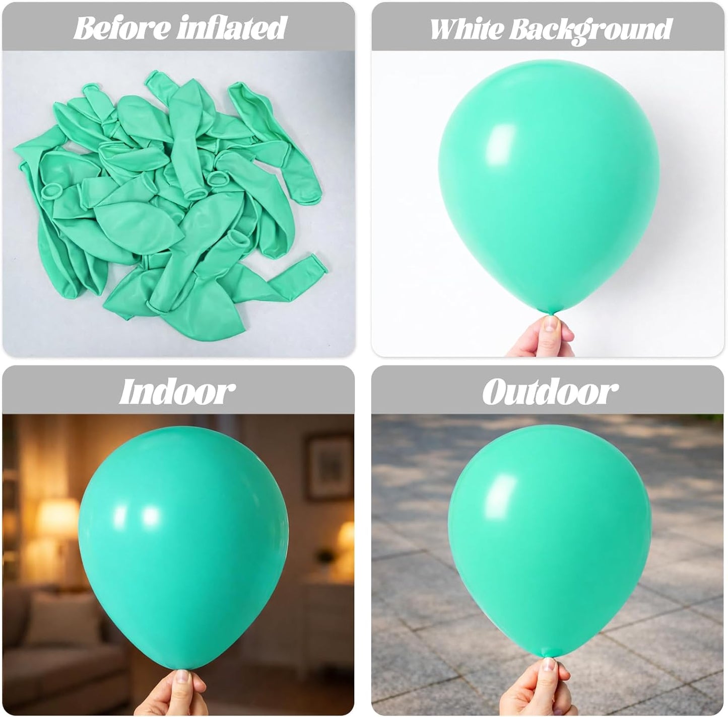 Voircoloria 12-Inch Teal Balloons - 110 Pack of Turquoise Latex for Graduation, Weddings & Parties