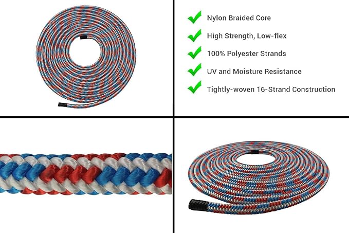 Pelican Arborist-16 Strand 12.7 mm (1/2 inch) Arborist - 7000 lbs Breaking Strength - Static Climbing Rope Used for Arborists - 150 ft - Plain End