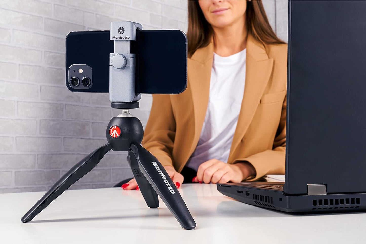 Manfrotto MTPIXIMII-B, PIXI Mini Tripod with Handgrip for Compact System Cameras, for DSLR, Mirrorless, Video, Made