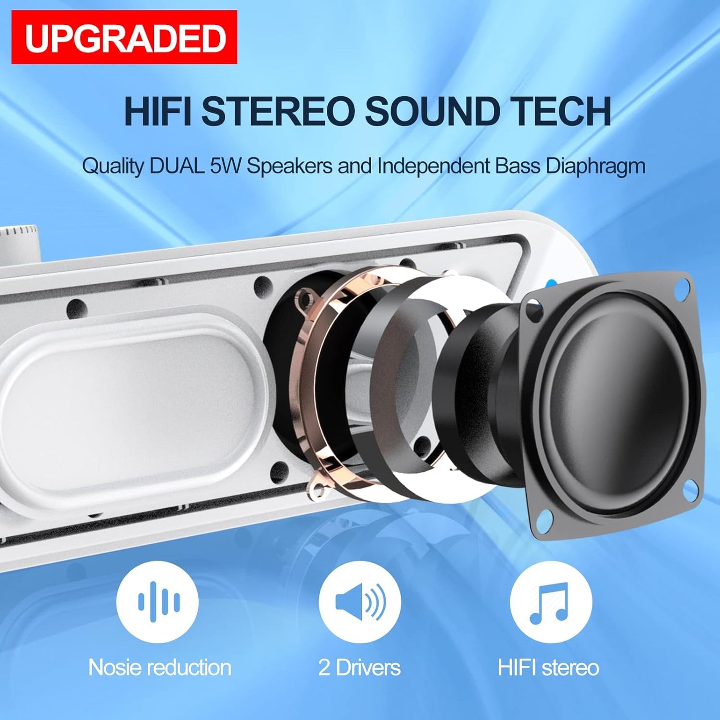 LENRUE 10W Computer Speakers,PC Speakers for Desktop,Wired USB-Powered Sound-bar for Computer with Stereo Sound