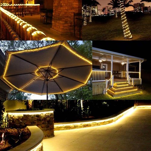 Jnaurb Solar String Lights - 20Ft Warm White LED with 8 Modes | Waterproof for Garden & Patio Decor