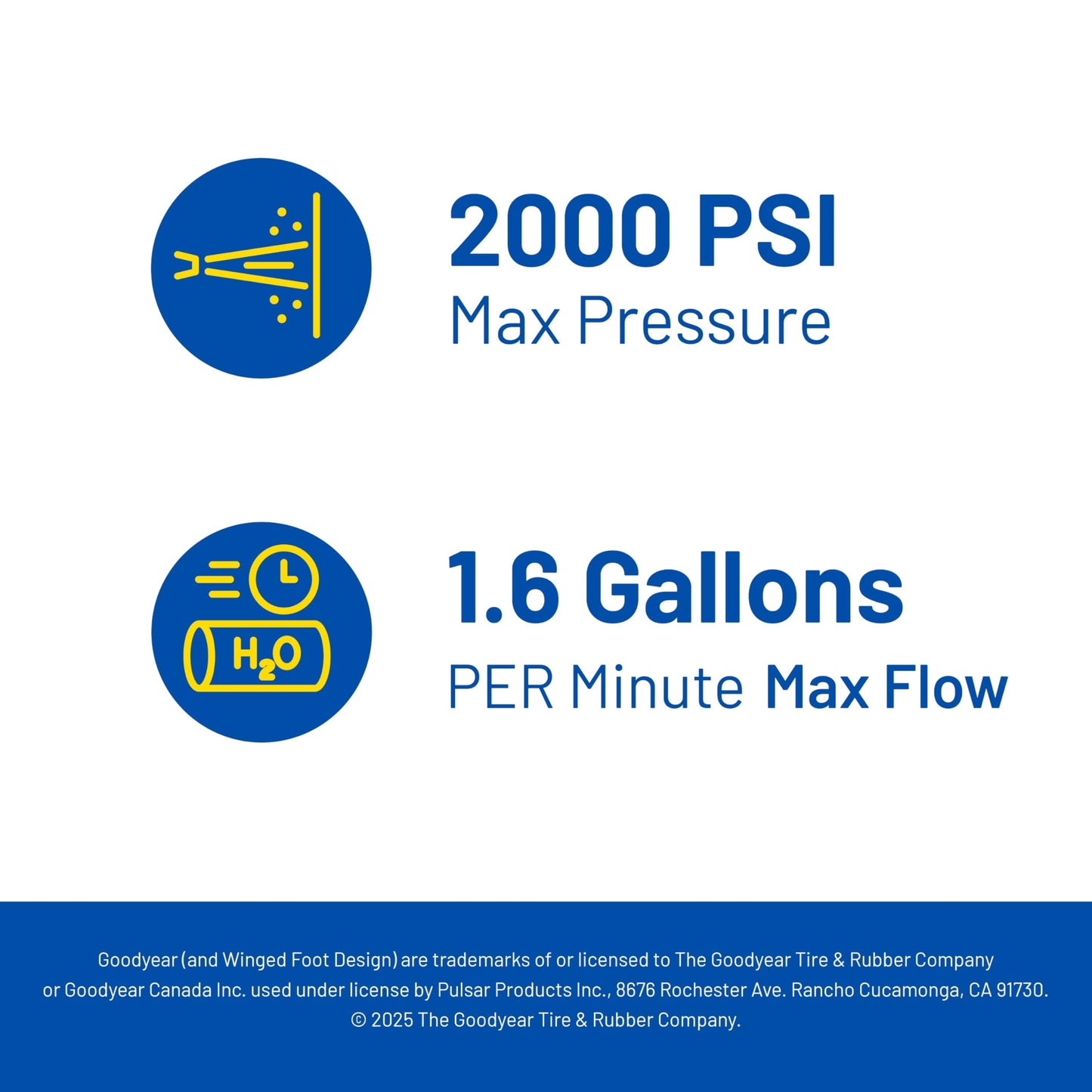 Goodyear 2,000 PSI 1.6 GPM Electric Pressure Washer with Soap Bottle