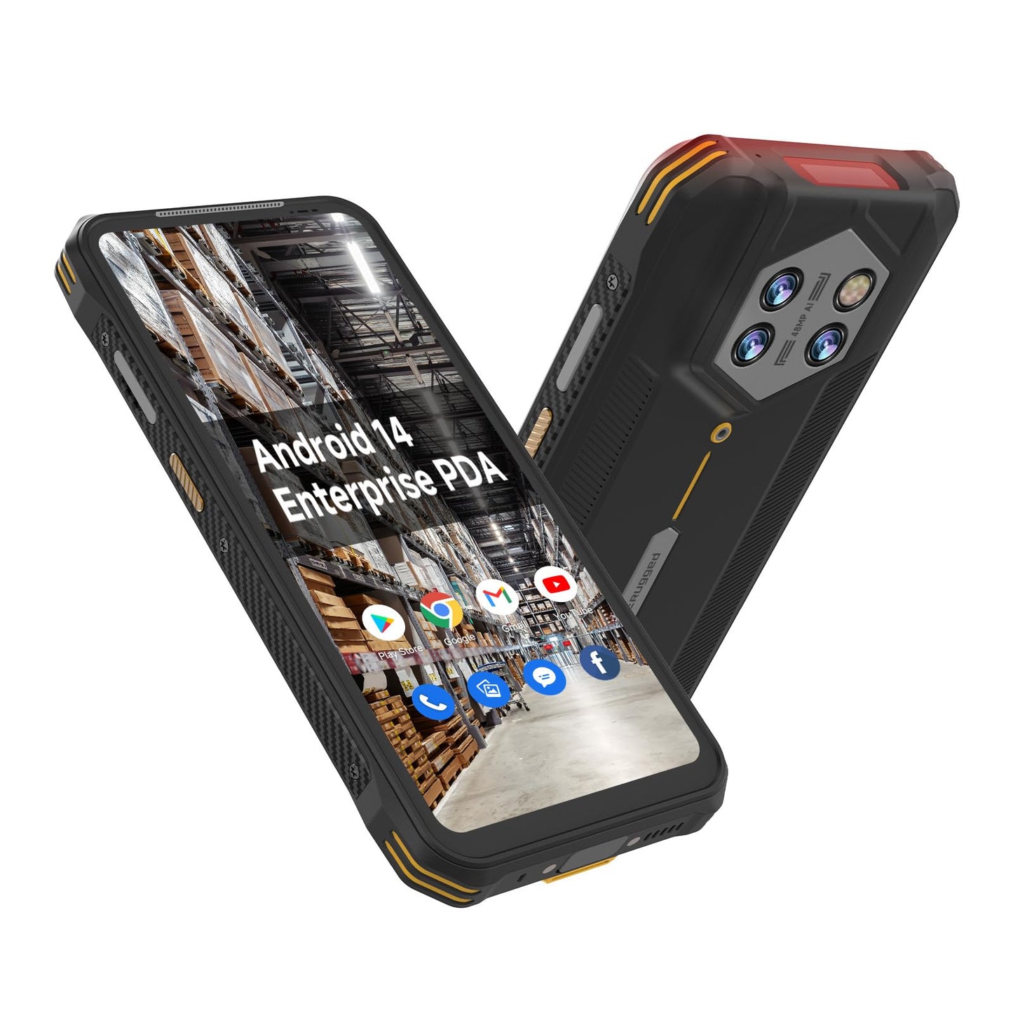 Android 14 Barcode Scanner H68T, Handheld PDA w/Zebra SE4710 Scan Engine, 8GB+128GB, IP68 Rugged Data Terminal, 6.56" Full Screen Mobile Computer Inventory Scanner for Warehouse&Logistics Management