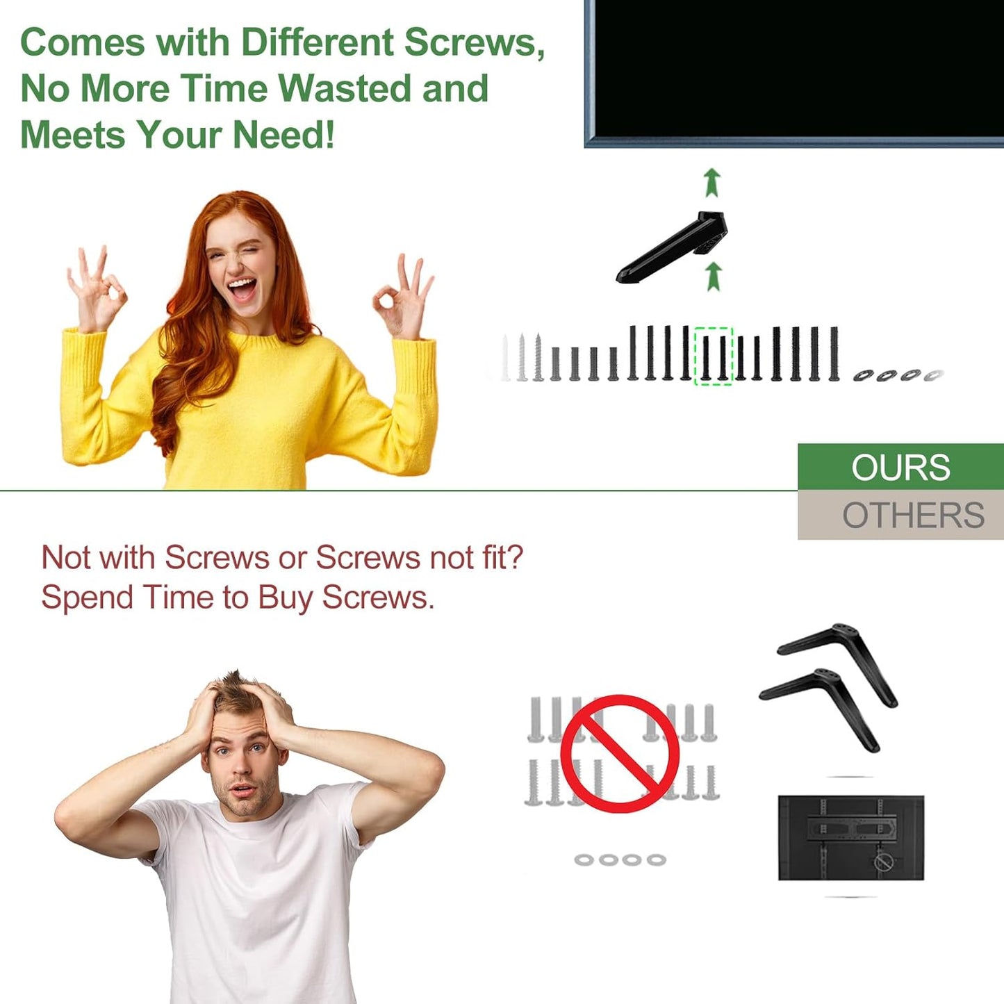 Yaotieci 32" 40" 43" 45" 50" 55" TV Stand Screws and Washers for Samsung TV Legs Screws, for Samsung TV Feet