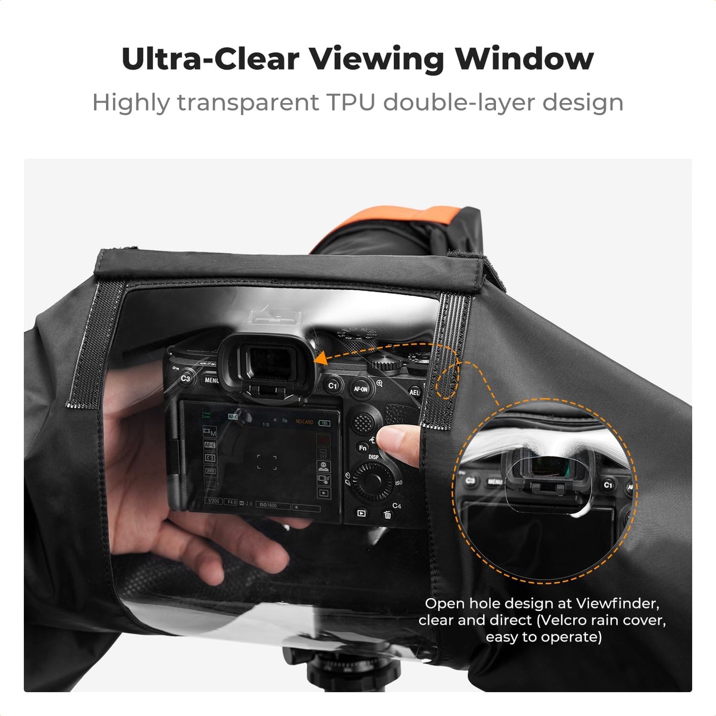 K&F CONCEPT Camera Rain Cover, Waterproof Camera Cover for Nikon Canon Sony DSLR/Mirrorless Cameras & Lenses