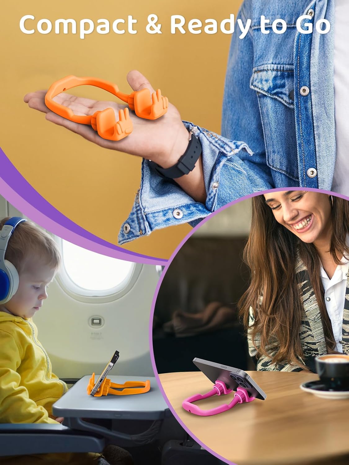 CALDEVER 2 Pack Grandma Mom Gifts for Mothers Day Sister Cell Phone Stand: Upgrade Adjustable Peace Sign Phone Holder