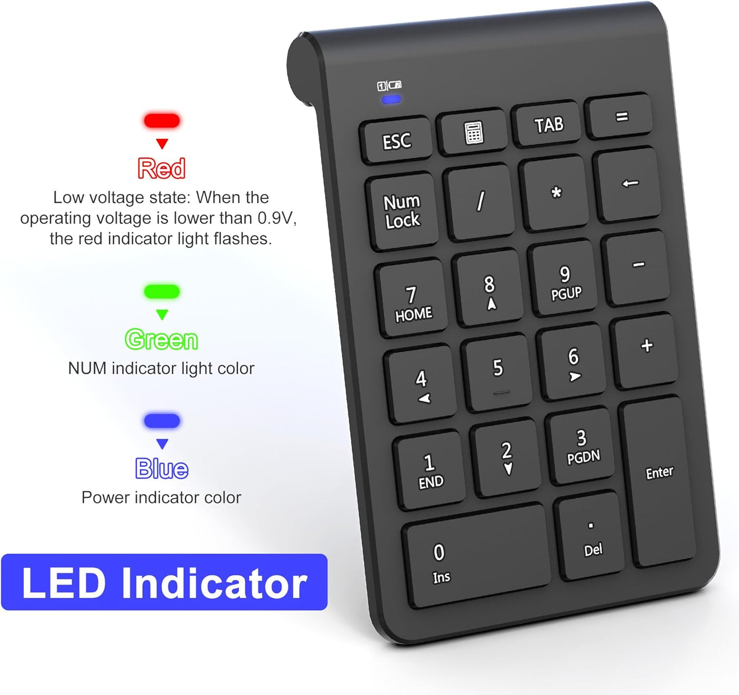 Tioleje 22 3 2.4GHz Set Wireless Mouse and Number Pad Combo - Key USB Keypad and Adjustable DPI Silent Mouse, Ultra