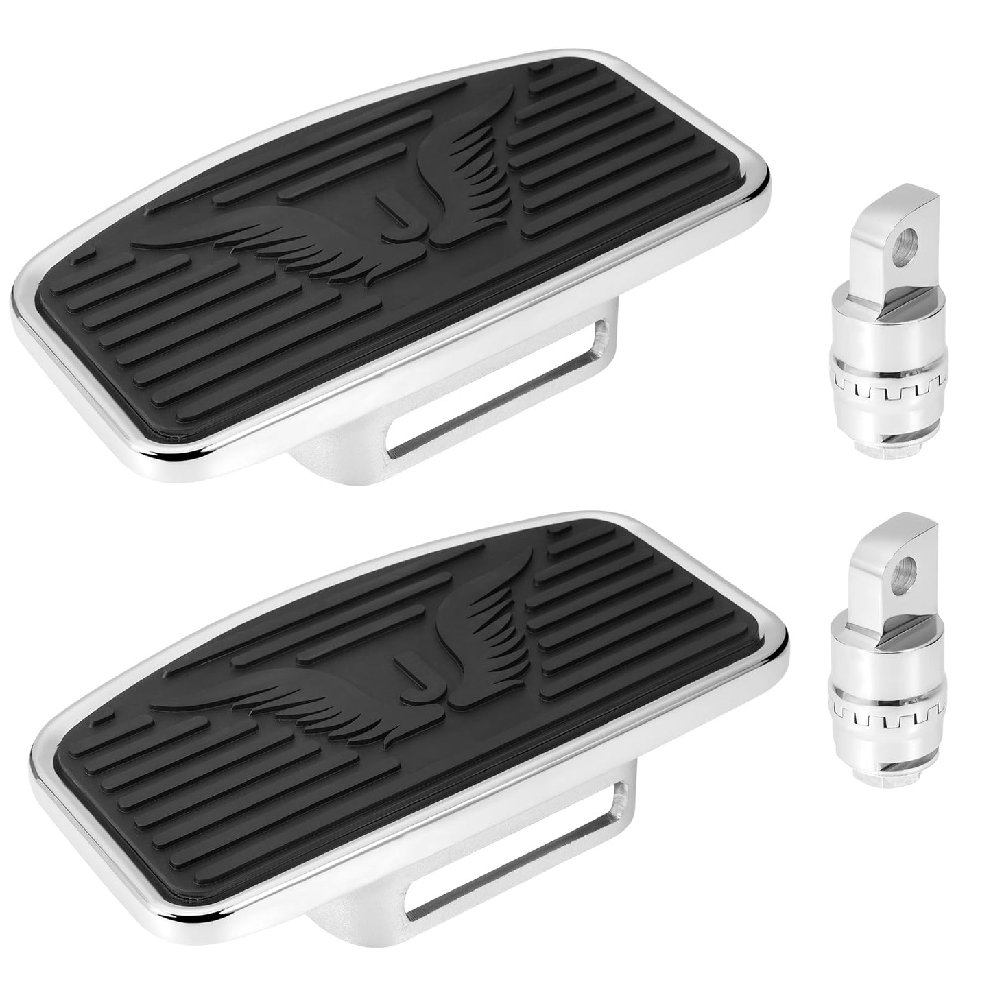 Adjustable Motorcycle Floorboards Rear Passenger Foot Pegs Footboard Pedals Compatible with Harley Sportster 883 1200 (Eagle Pattern Rear Floorboard)