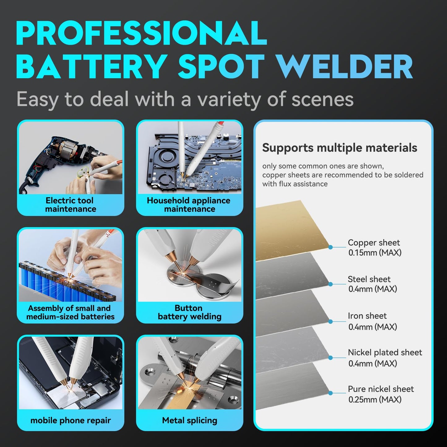 UF20B AWithZ Capacitor Battery Spot Welder, 10.5KW Spot Welder, 3-in-1 Auto & Manual & Foot Pedal Three Modes Welding for 18650/LiFePO4 Lithium Battery Pack Building with Foot Pedal