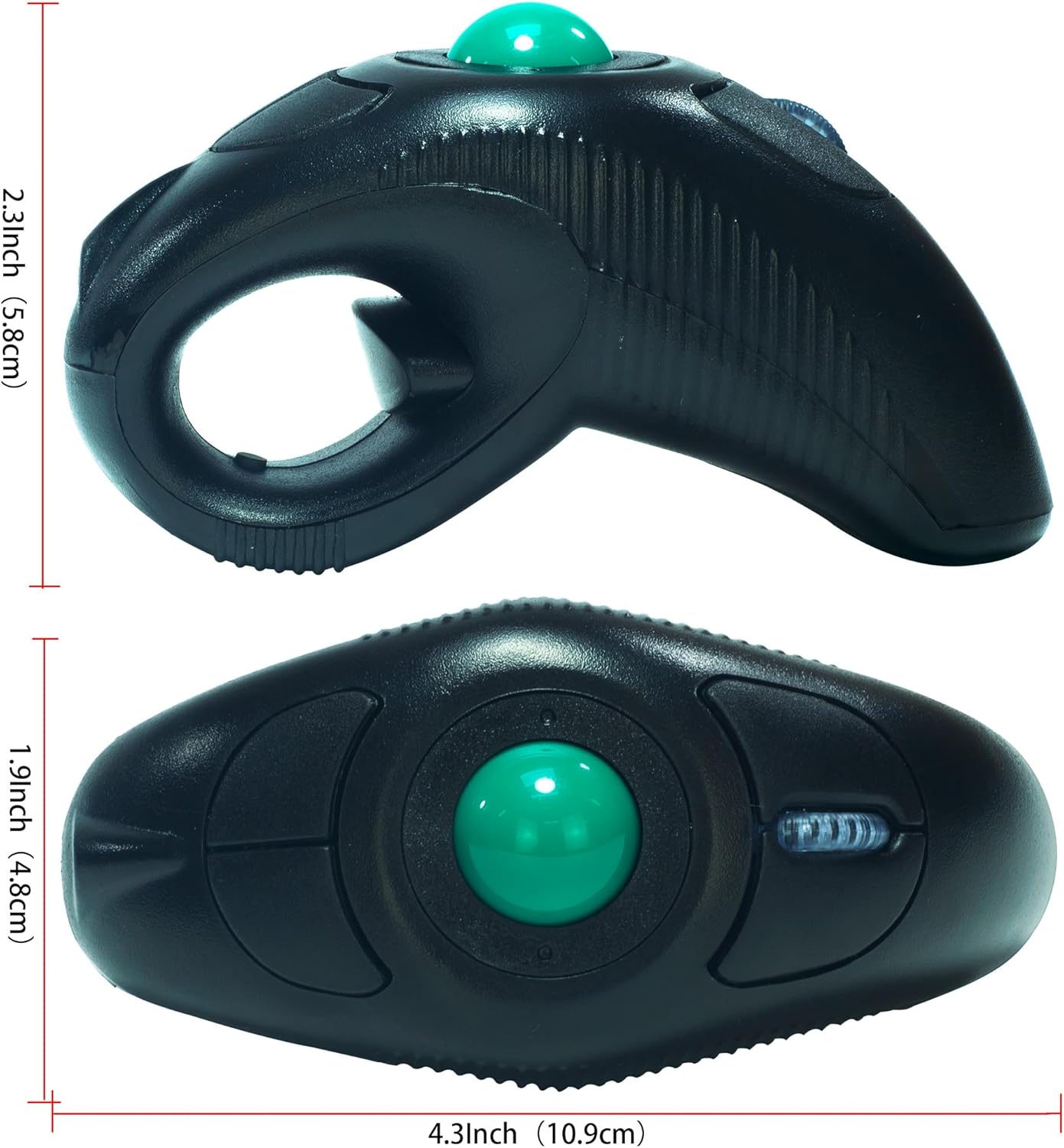 YUMQUA 2.4GHz Finger Handheld Mouse, Trackball Mouse Wireless, USB Wireless Fingertip with Roller Ball Hand Held Air