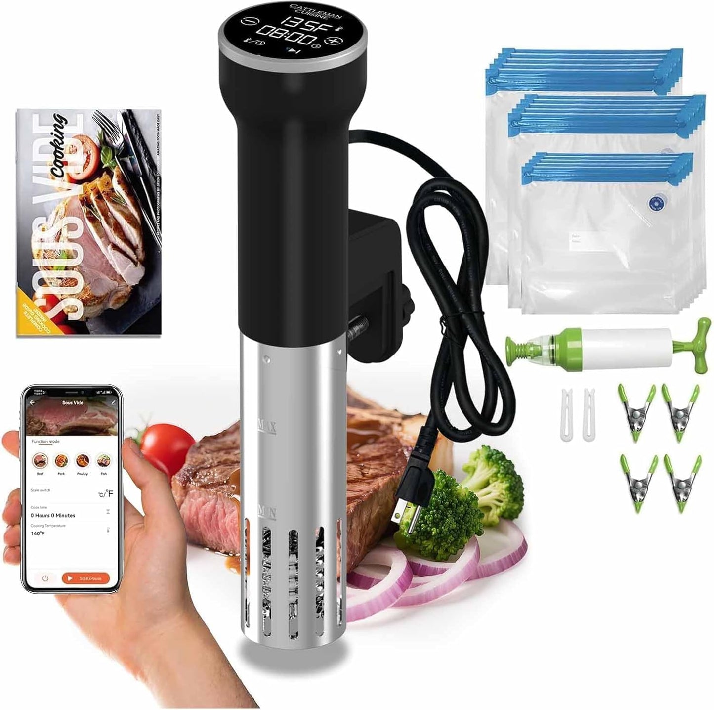 Sous Vide Cooker WiFi Kit & Deep Fryer with Oil Filtration