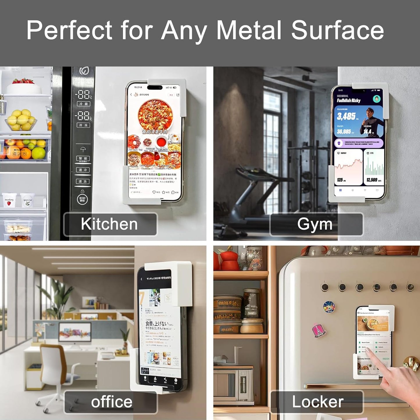Generic 4 Pack 2 lbs Magnetic Tablet & Phone Mount Holder - Strong Magnetic iPad Fridge Mount, Universal Refrigerator