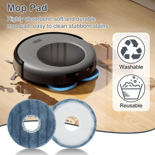 Asrhine 28 Pack Replacement Accessories for Eufy Omni C20 Robot Vacuums Parts, 2 Main Brush, 6 Side Brushes, 6 Washable Filters, 6 Dust Bags, 6 Mop Pads, 1 Cleaning Tool and 1 Screwdriver
