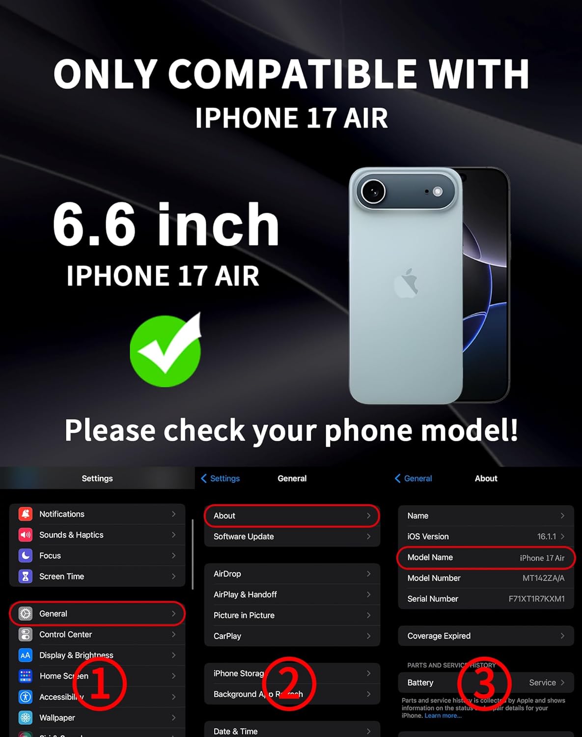 [2 Pack] 9H [6.5inch] Privacy Screen Protector for iPhone Air Tempered Glass Gradient Anti Spy Private Film Accessories