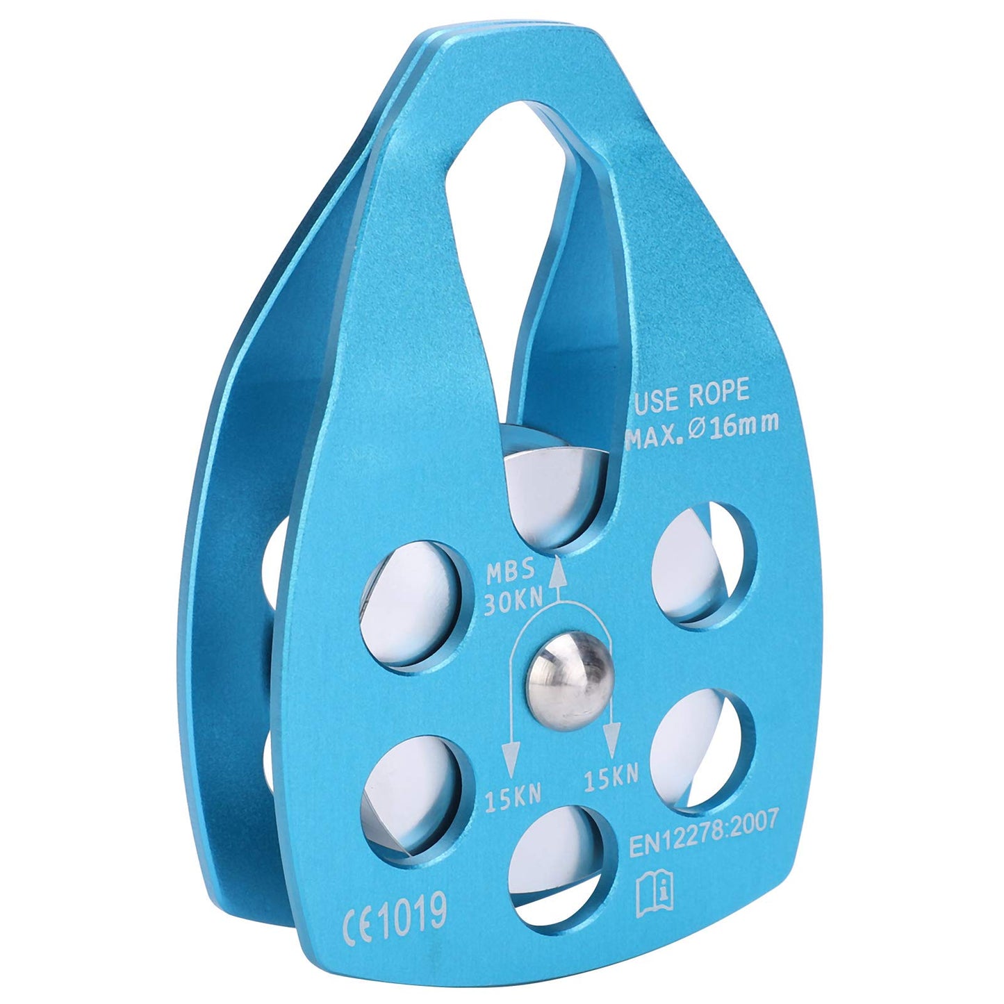 lvifloae Outdoor Mountaineering Climbing Large Sideplate Single Sheave Aluminum Rope Pulley Single Sheave