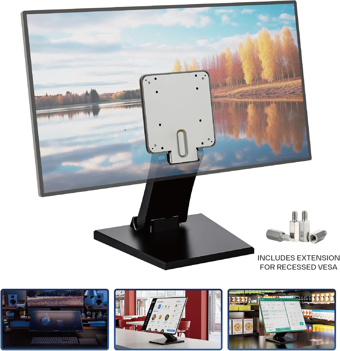 XFlexVida 1024" 75x75/100x100mm Upgraded Adjustable Folding VESA Stand for Screens Includes Extension for Recessed