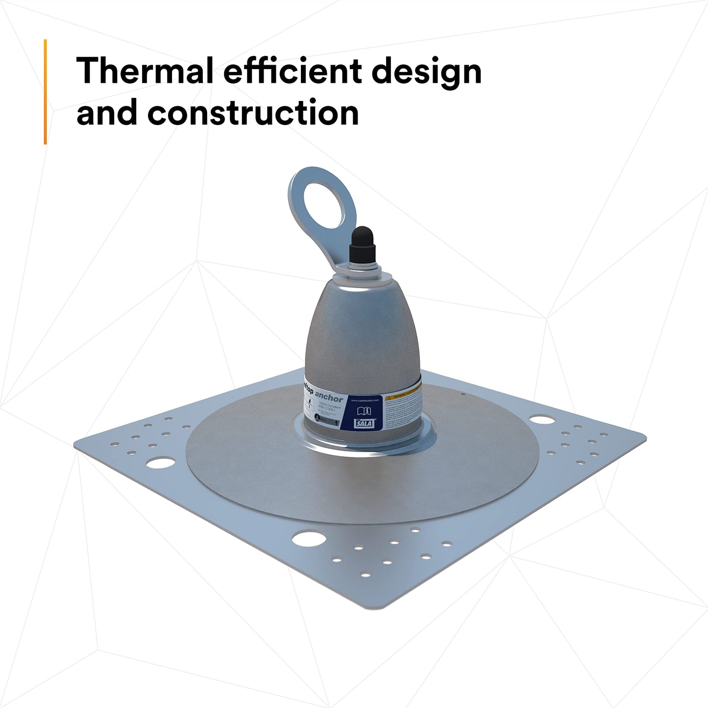 3M DBI-SALA 2100142 Roof Top Anchor for Bitumen Membrane and Built-Up Roofs with Weather Proofing Shroud, Silver