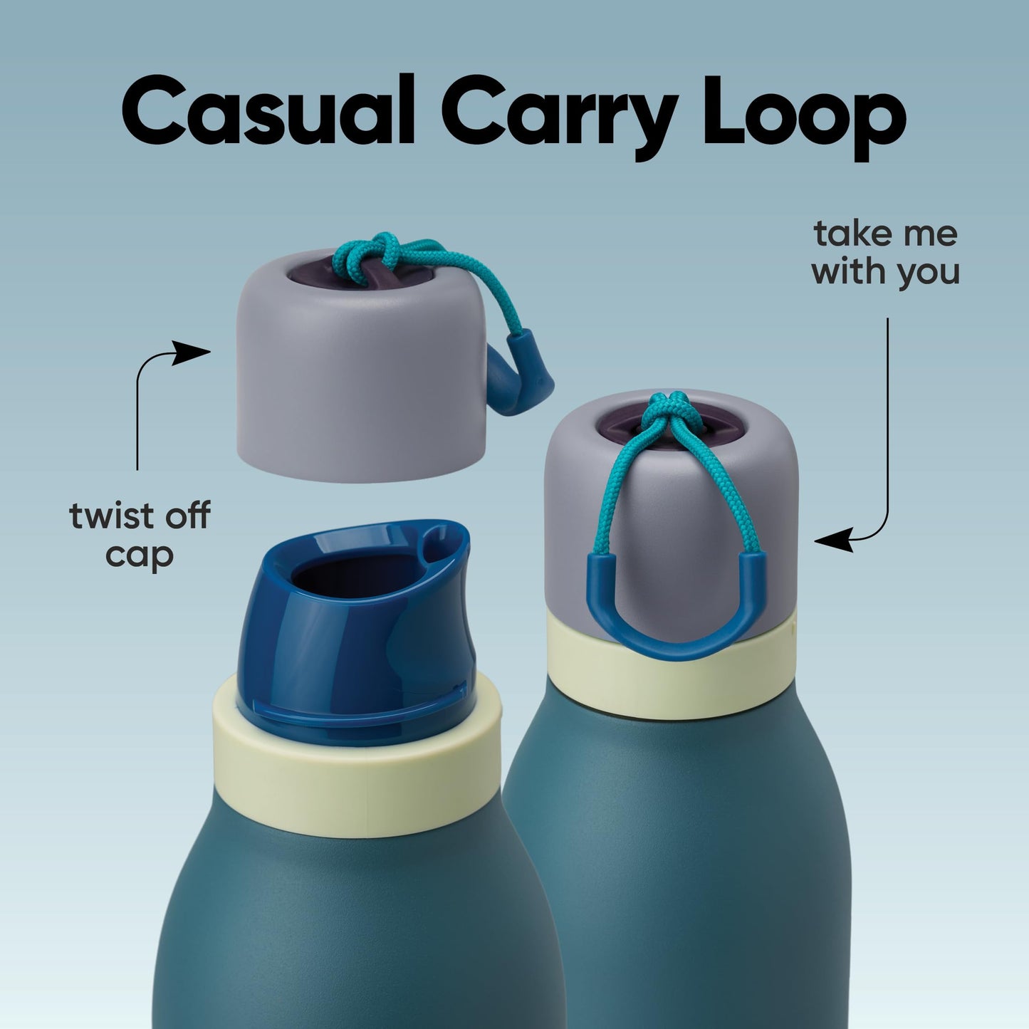 Owala FreeSip Twist Insulated Stainless Steel Water Bottle with Straw for Sports and Travel, BPA-Free, 24-oz, Denim