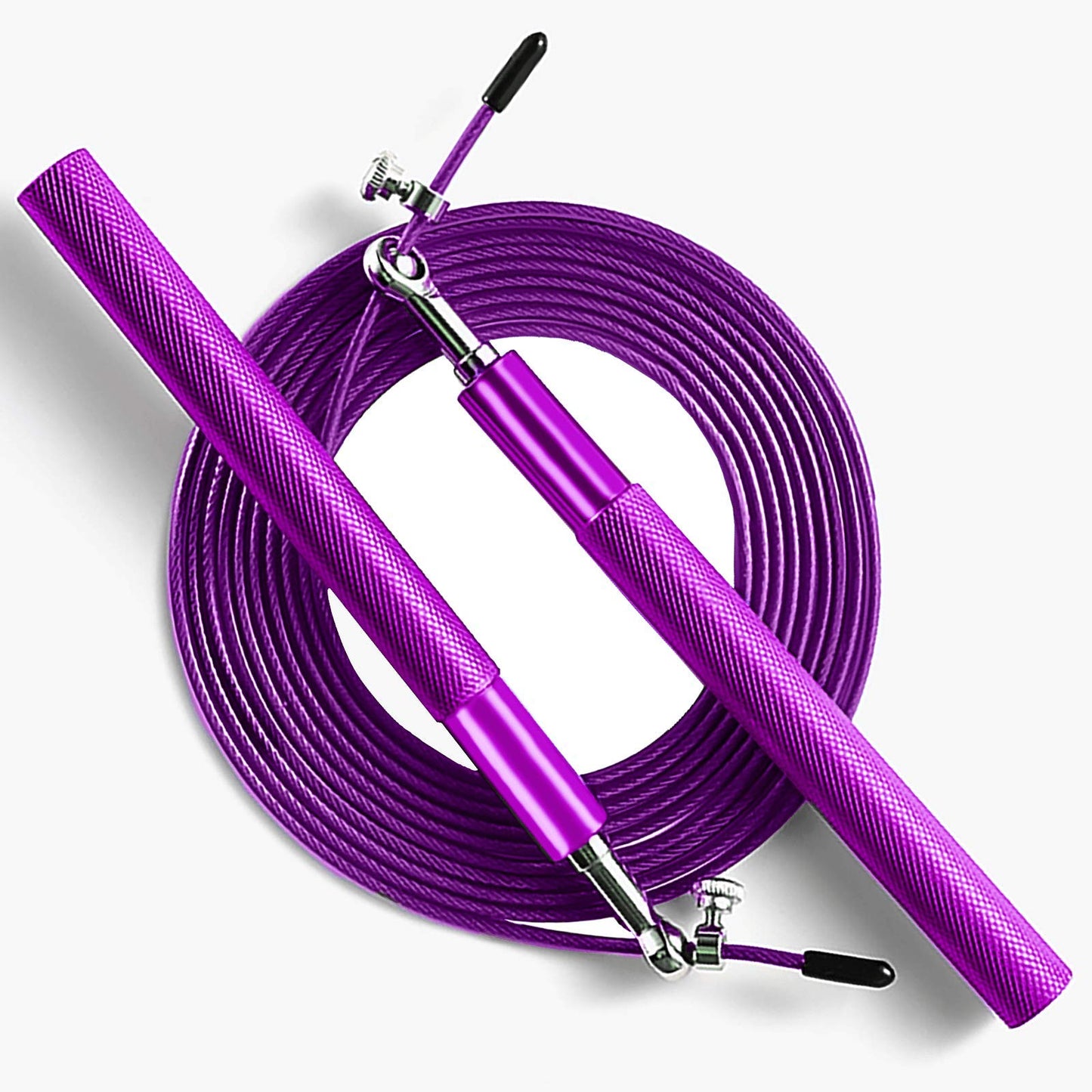 Purple Speed Jump Rope for fitness - Adjustable skipping rope- Tangle-Free-360° Swivel Ball Bearing-Aluminum Anti Skipping Handle -Training Sports Exercises -suitable for kids and adults (Purple)