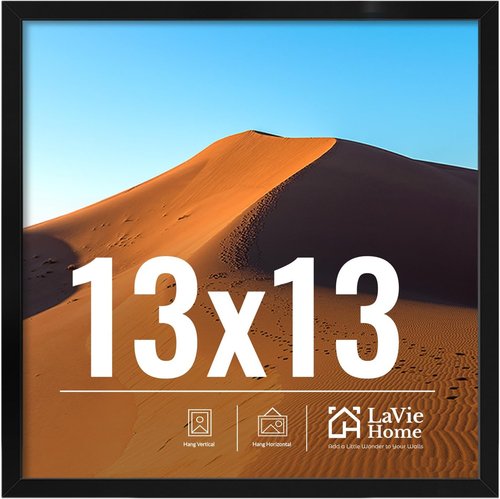 LaVie Home 13x13 Black Picture Frame - HD Plexiglass Wall Display Frame for Vertical or Horizontal Use