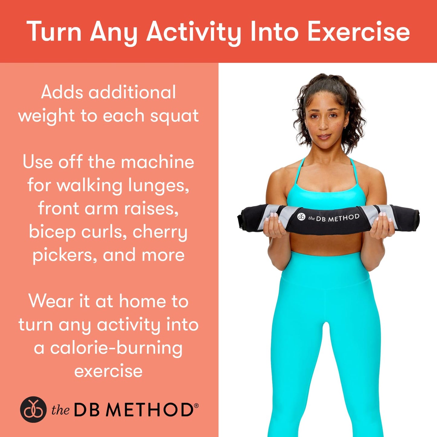 The DB Method DreamBelt Weight Belt Intensifies Workouts, Home or Gym Workout Equipment, Weighted Belt for Hip Thrust, Squat, Strength Training, Helps Minimize Exercise Injury Risk, 10 lbs