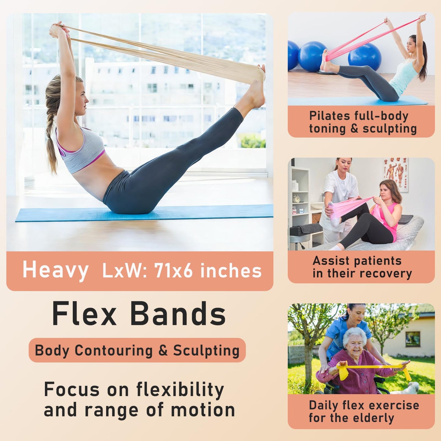 Pilates Ring Kit with Adjustable Ankle Wrist Weights, Resistance Bands, Pilates Equipment Ball for Home Workout to Tone, Sculpt and Strengthen, Fitness Magic Circle Rings for Yoga Women (Beige)