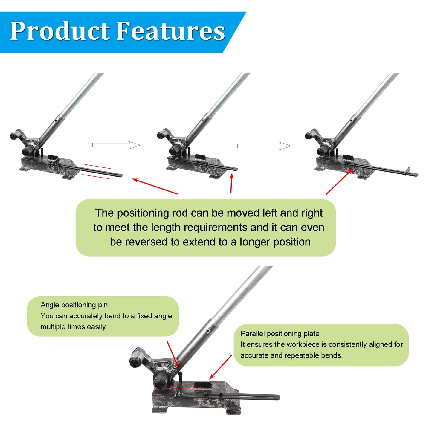 ‌Vertical Metal Rod & Scroll Bender Tool - Bending Machine for 14-17mm Rebar, ‌Precision Positioning Designed for Small-batch Handmade Production