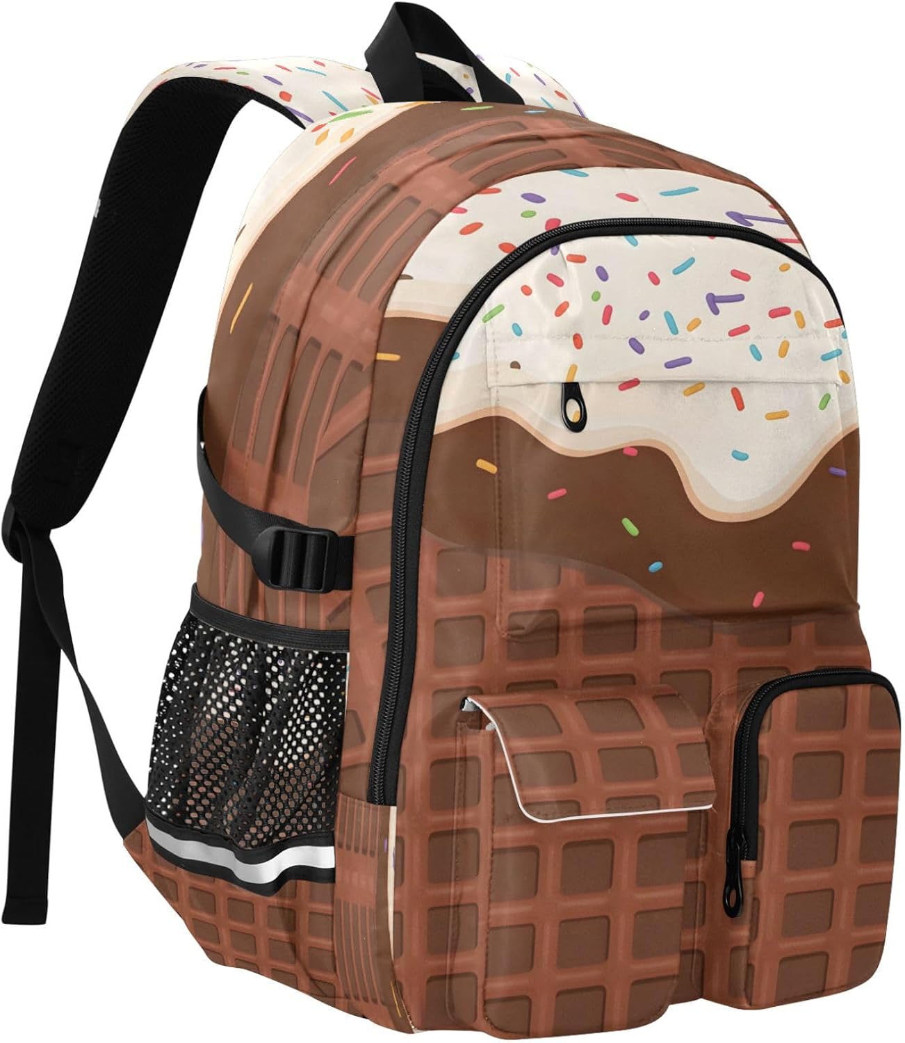 Backpack Backpack Daypack ALAZA School for Teen Girls Boys Ice Cream Chocolate Waffle Kids Purse College Laptop Bookbag