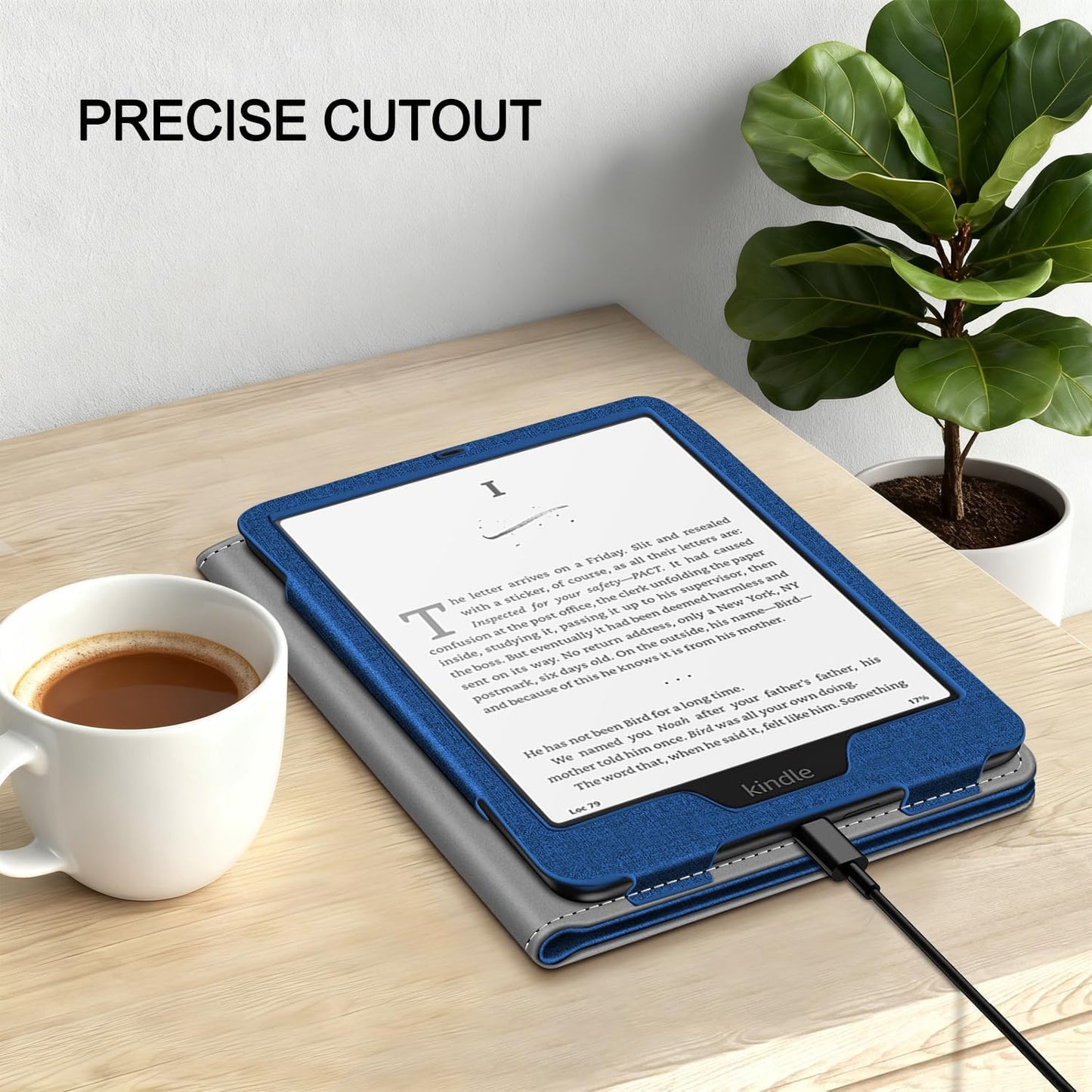 Snowwicase Ebook Case with Stand and Hand Strap,Incompatible Alcatel TCL (Navy Blue)