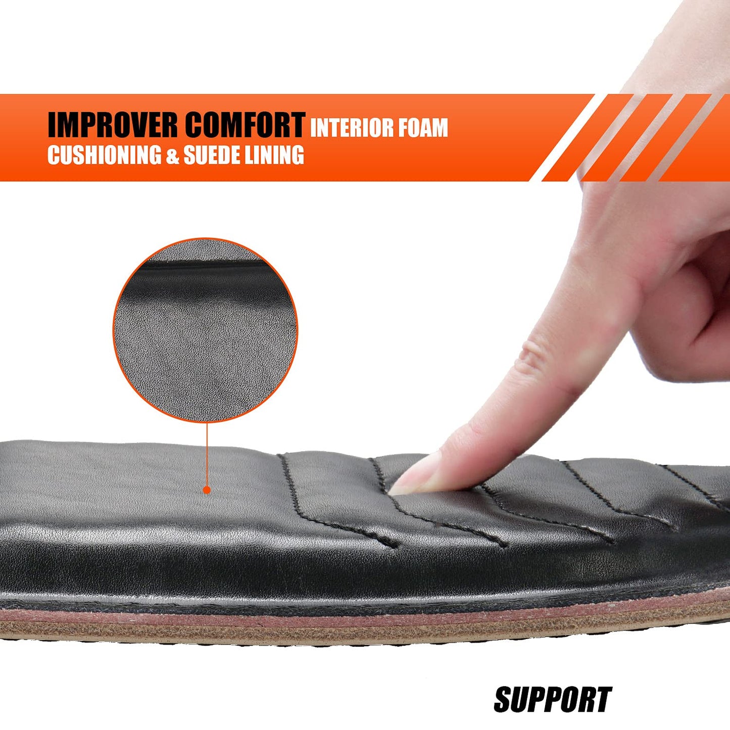 Genuine Leather Weight Lifting Belt for Men Gym Weight Belt Lumbar Back Support Powerlifting Weightlifting Heavy Duty Workout Training Strength Training Equipment 6-Inch BLACK