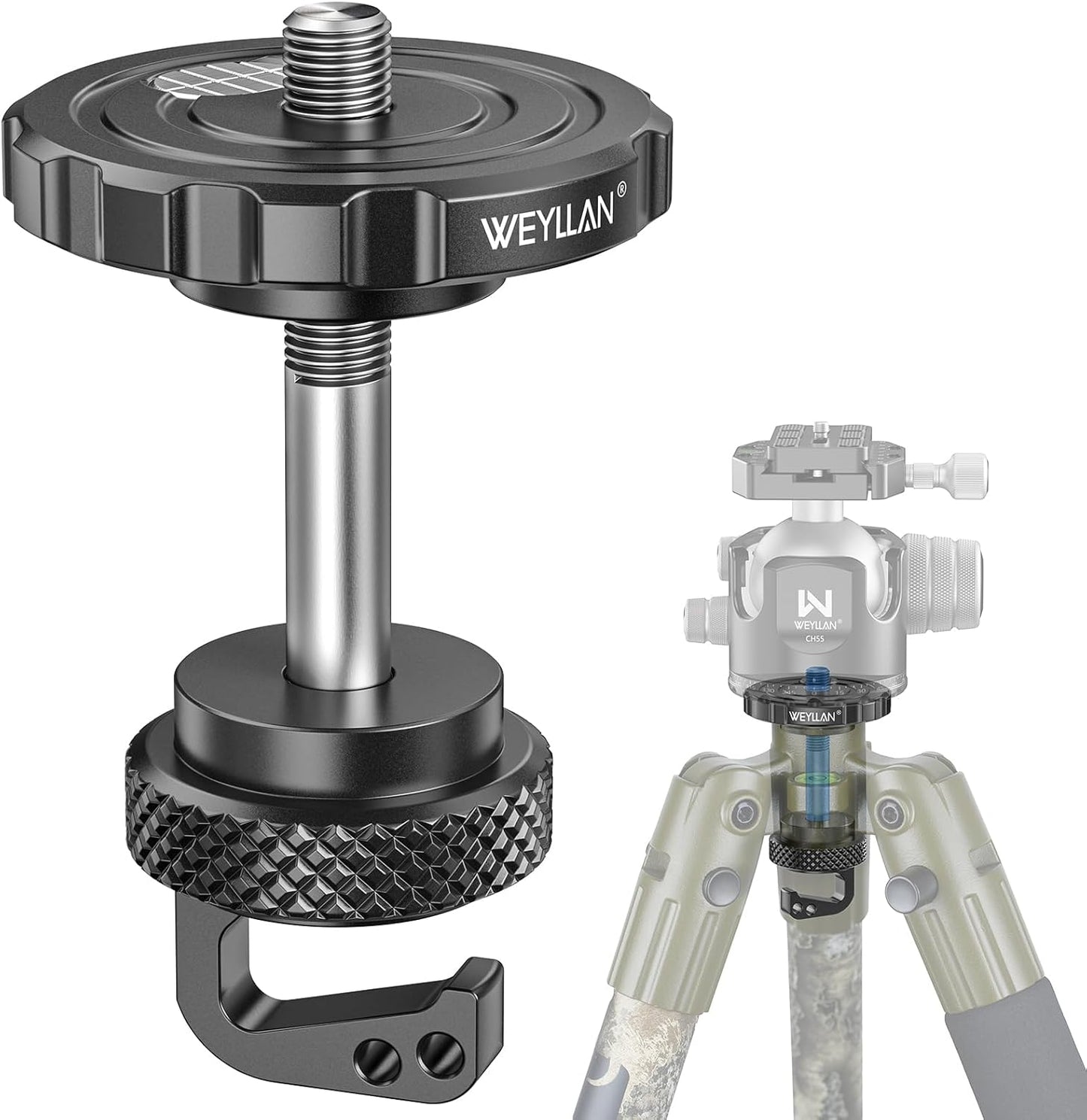 WEYLLAN BA5 3/8" ARCA Ball Head Converter Adapter for BOG DeathGrip Conversion Mount All Metal Anti BallHead Loosening