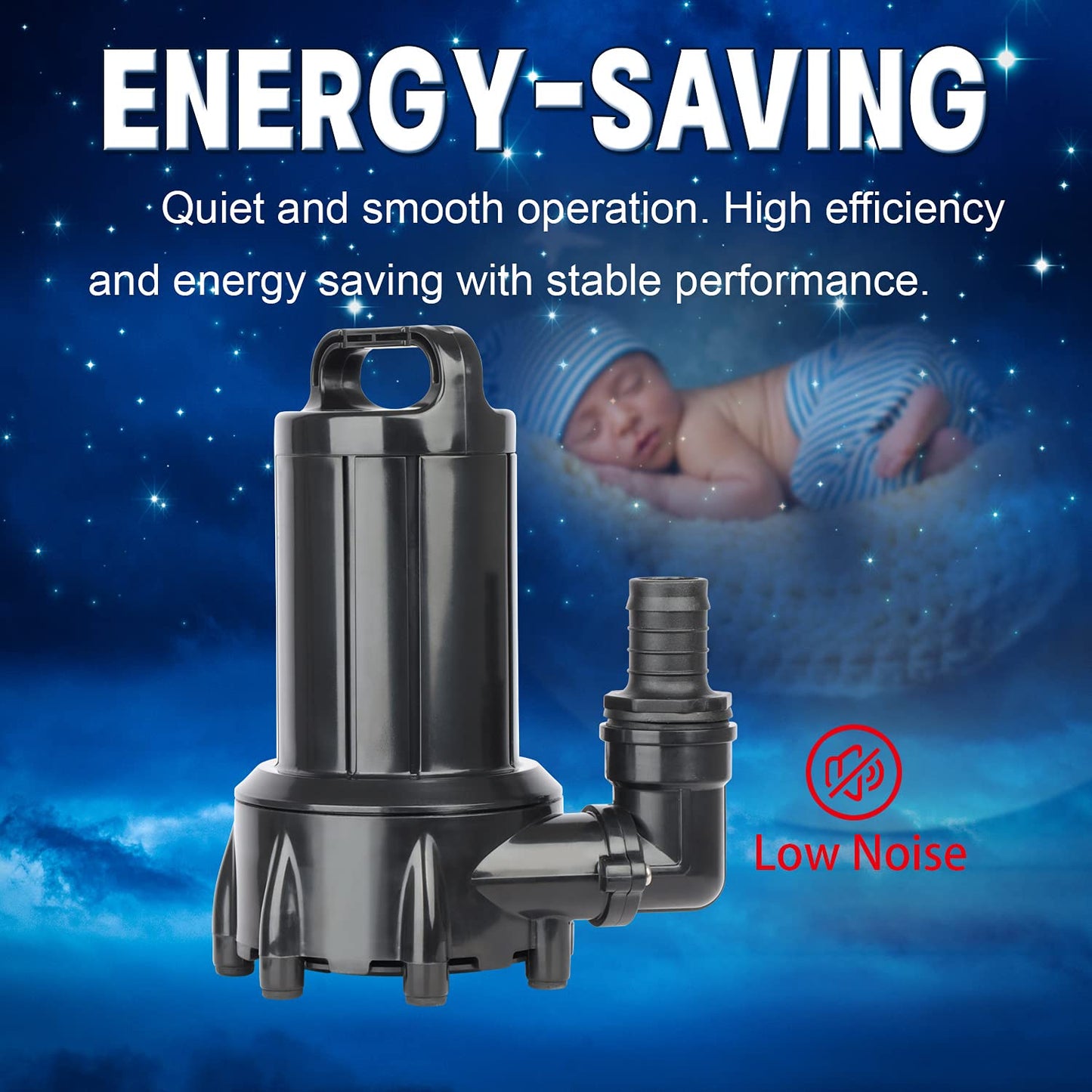WaterRebirth (PB3000,3000GPH) High Flow Submersible Water Pump-Home/Inline Water Pump-Submersible Pump-Water Transfer Pump-Aquarium Pump