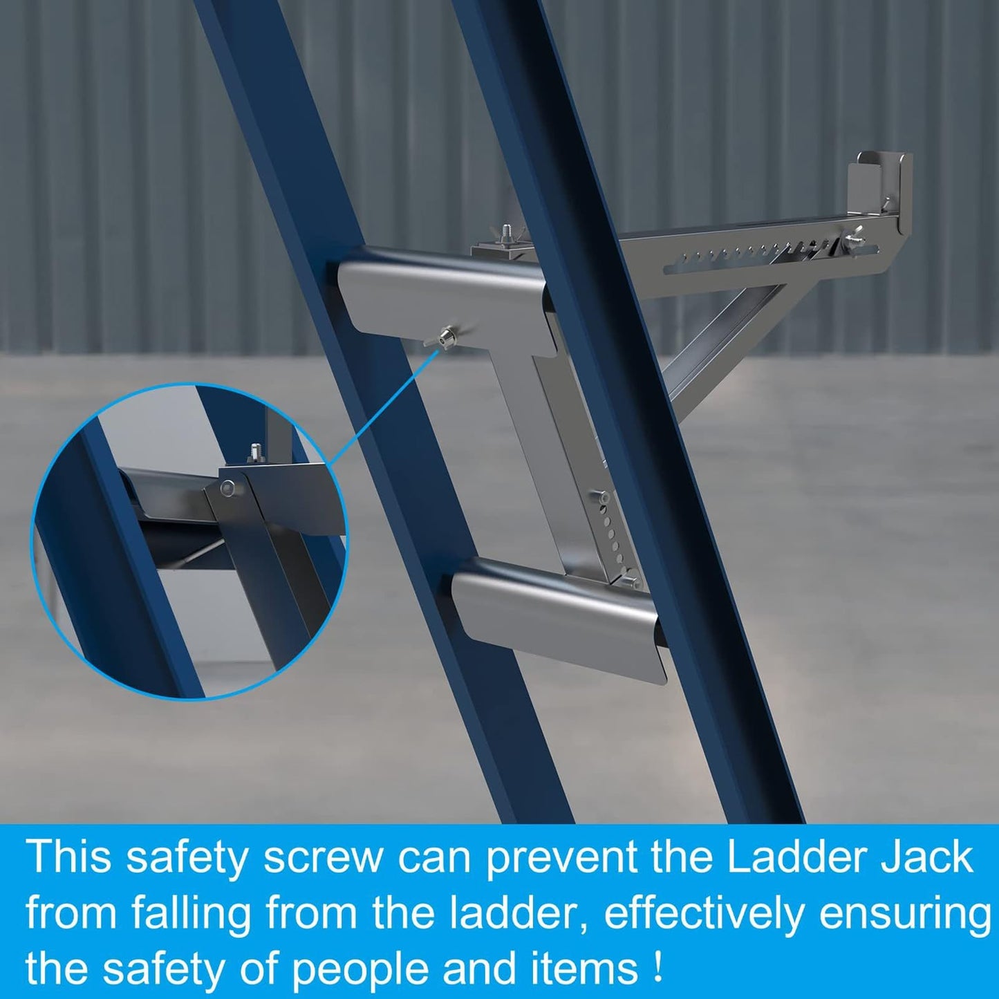 Ejoyous Ladder Jack Kit, 2PCS Ladder Jacks Adjustable Stabilizer Tripod Load Bearing Bracket Alloy Steel Ladder Stand Kit