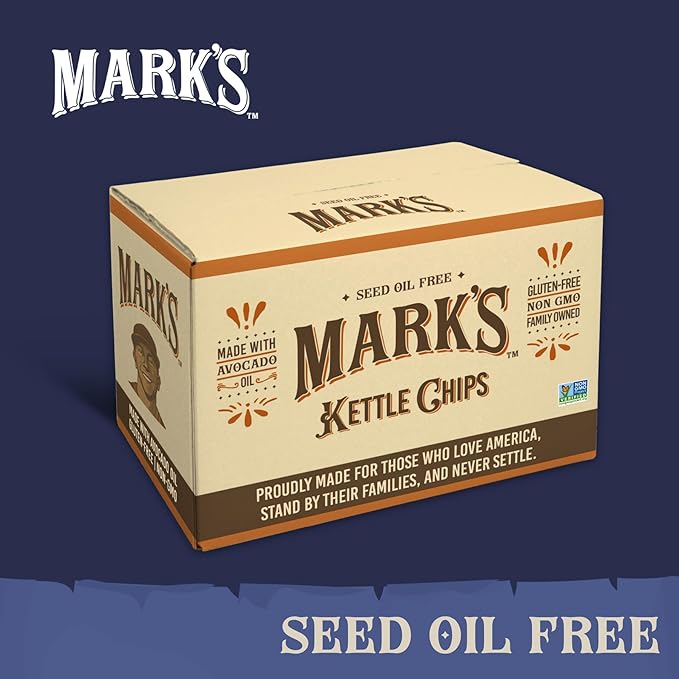 MARK’S Kettle Cooked Avocado Oil Potato Chips, Sea Salt & Vinegar – Seed Oil & GMO Free | Sea Salt and Vinegar, 5 oz (Pack of 3) | Gluten Free, Non-GMO, Chips for Clean & Healthy Snacking