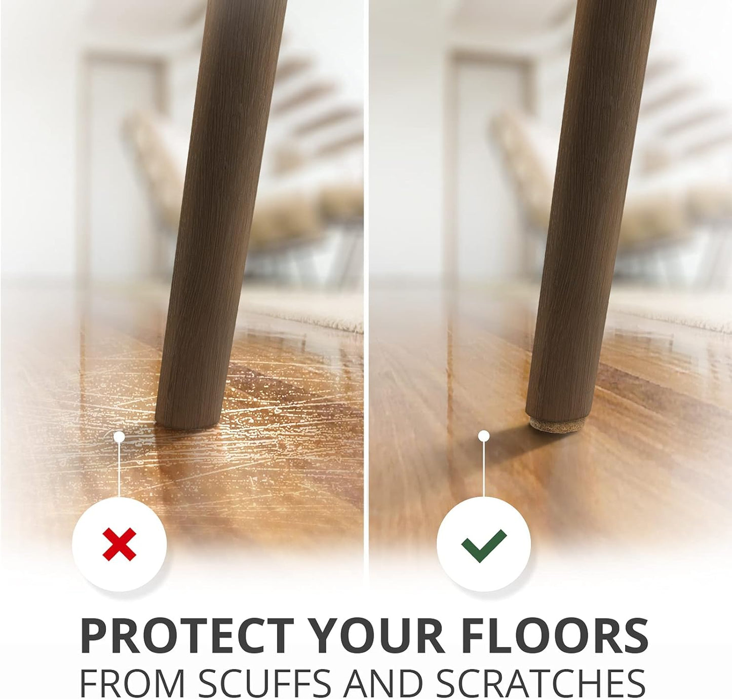 X-PROTECTOR Felt Furniture Pads - Premium 133 PCS Set for Wood Floor Protection | Brown & Beige