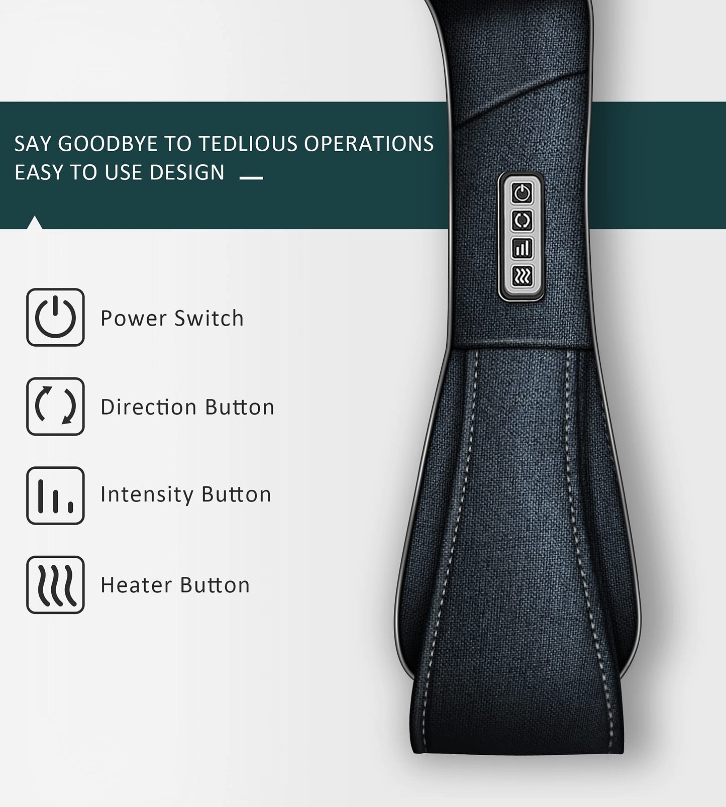 Mo Cuishle Father's Day Dad Gifts, Shiatsu Neck and Back Massager with Heat – Deep Kneading for Shoulder – Ideal Gift for Husband Men Women Mom Him Her – Perfect for Christmas, Mothers Day, Birthdays
