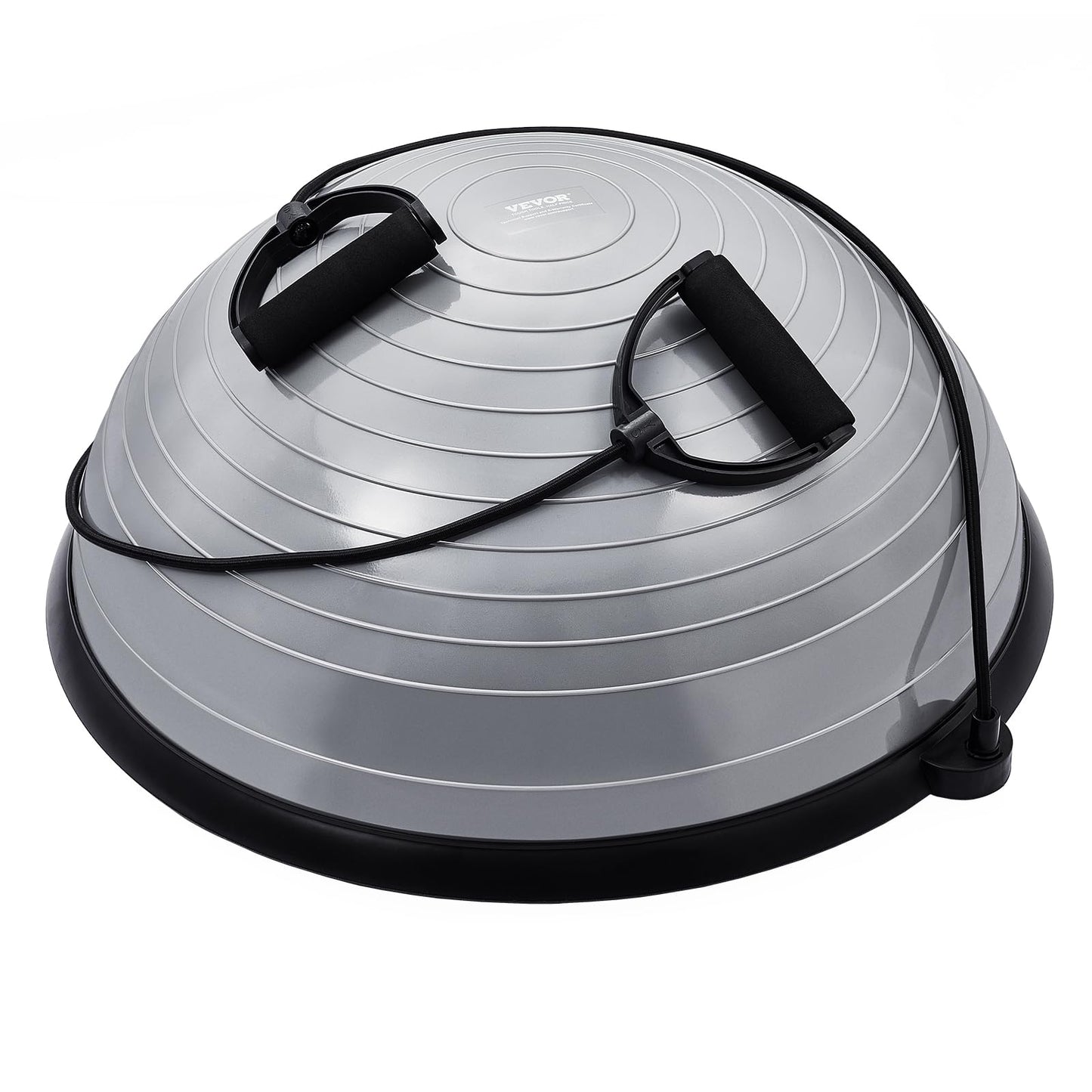 VEVOR 23-inch Half Exercise Ball Trainer, 660 lbs Capacity Balance Ball, Includes Resistance Bands and Pump, Ideal for Full Body Workouts, Yoga, and Strength Training at Home Gym, Gray